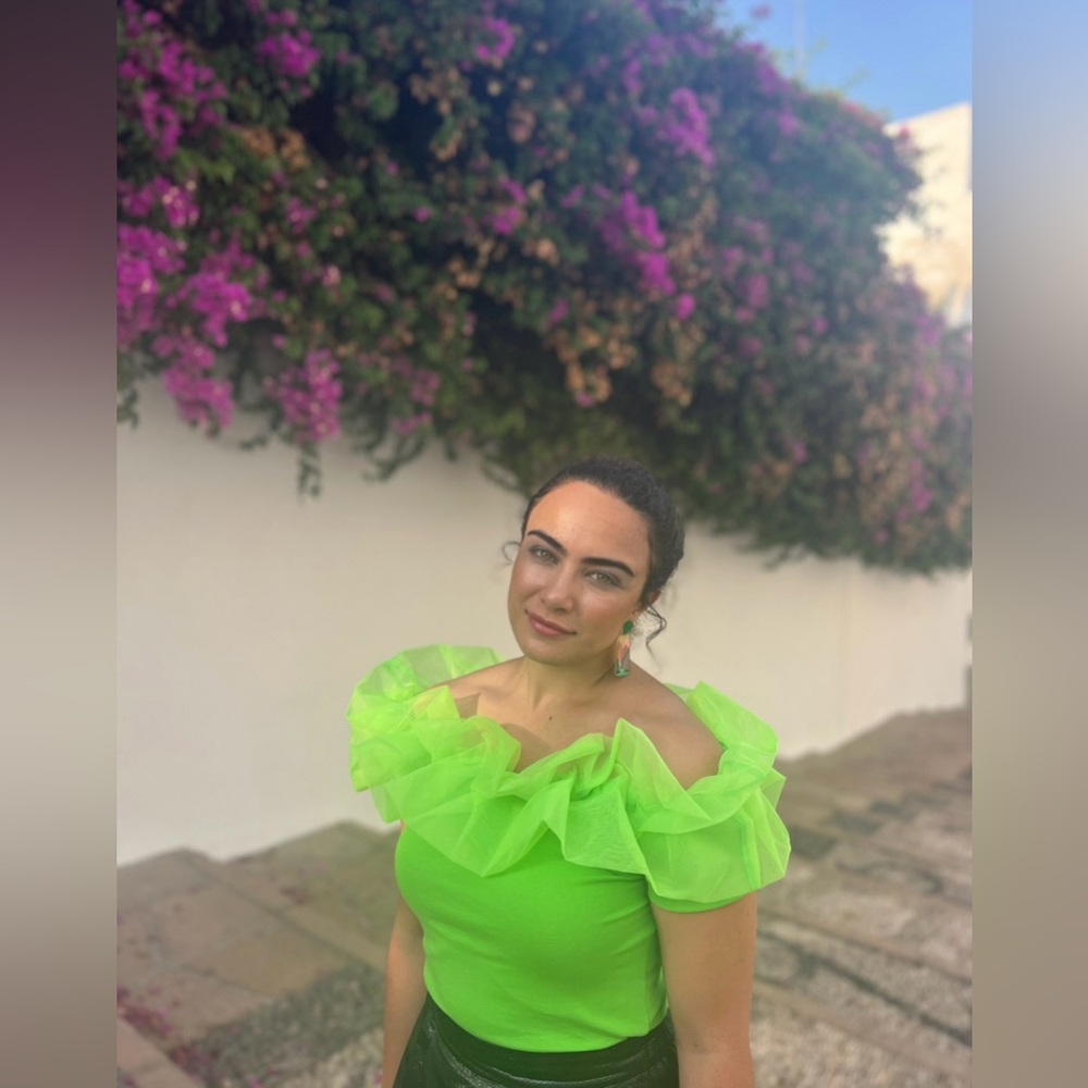 Vibrant Green Off-Shoulder Top